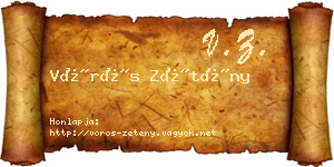 Vörös Zétény névjegykártya