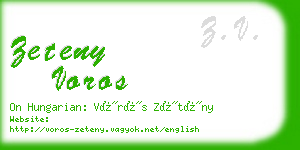 zeteny voros business card